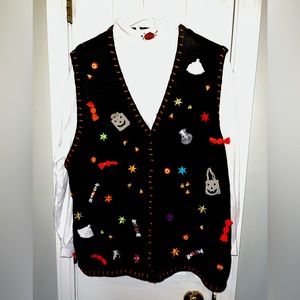 Fall Halloween Sweater Vest & Coordinating Cotton Turtleneck Plus Size 2X